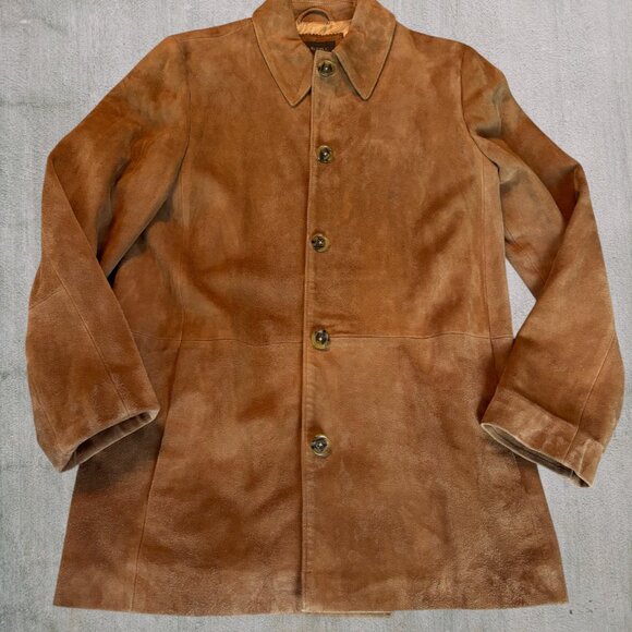BANANA REPUBLIC WOMEN'S TAN SUEDE/LEATHER JACKET SZ S - Picture 3 of 9
